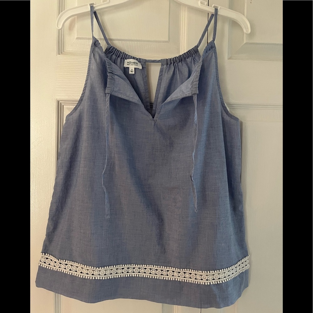 Haven Well Within Blue and White Cotton Cami